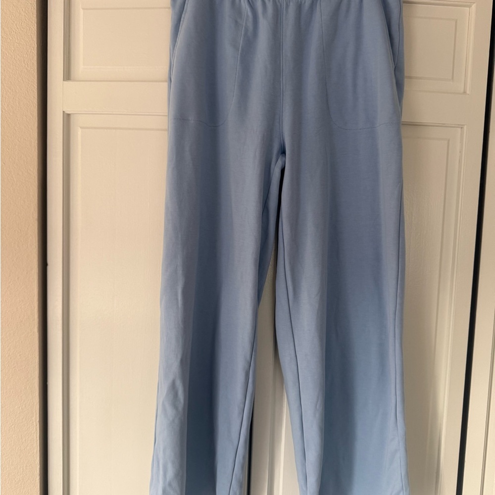 LAKE Light Blue Wide Leg Lounge Pants